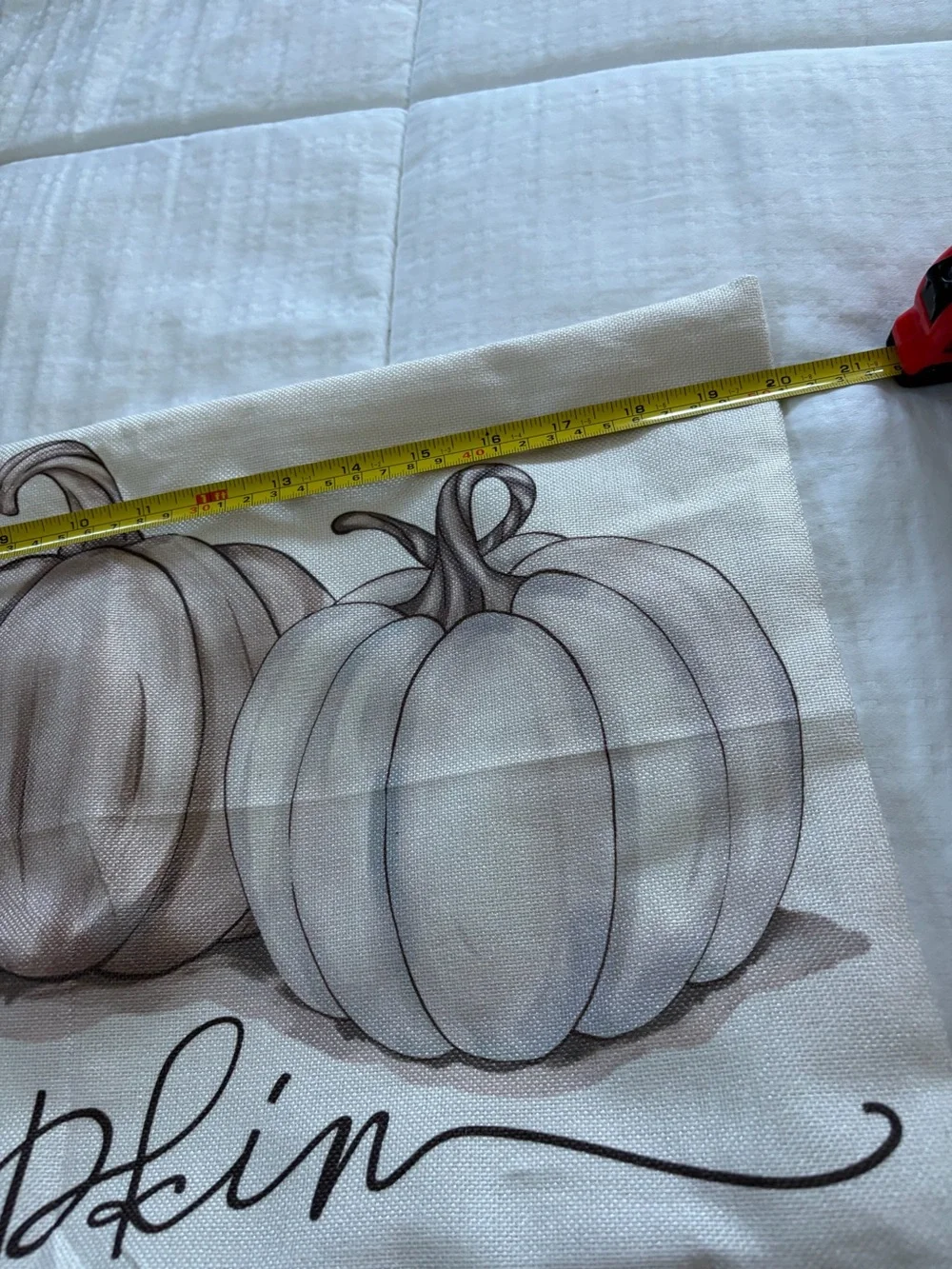 Neutral Pumpkin Printed Decorative Pillow - Home Accents